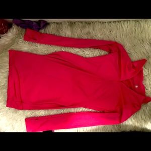 Long sleeve pink collar dress